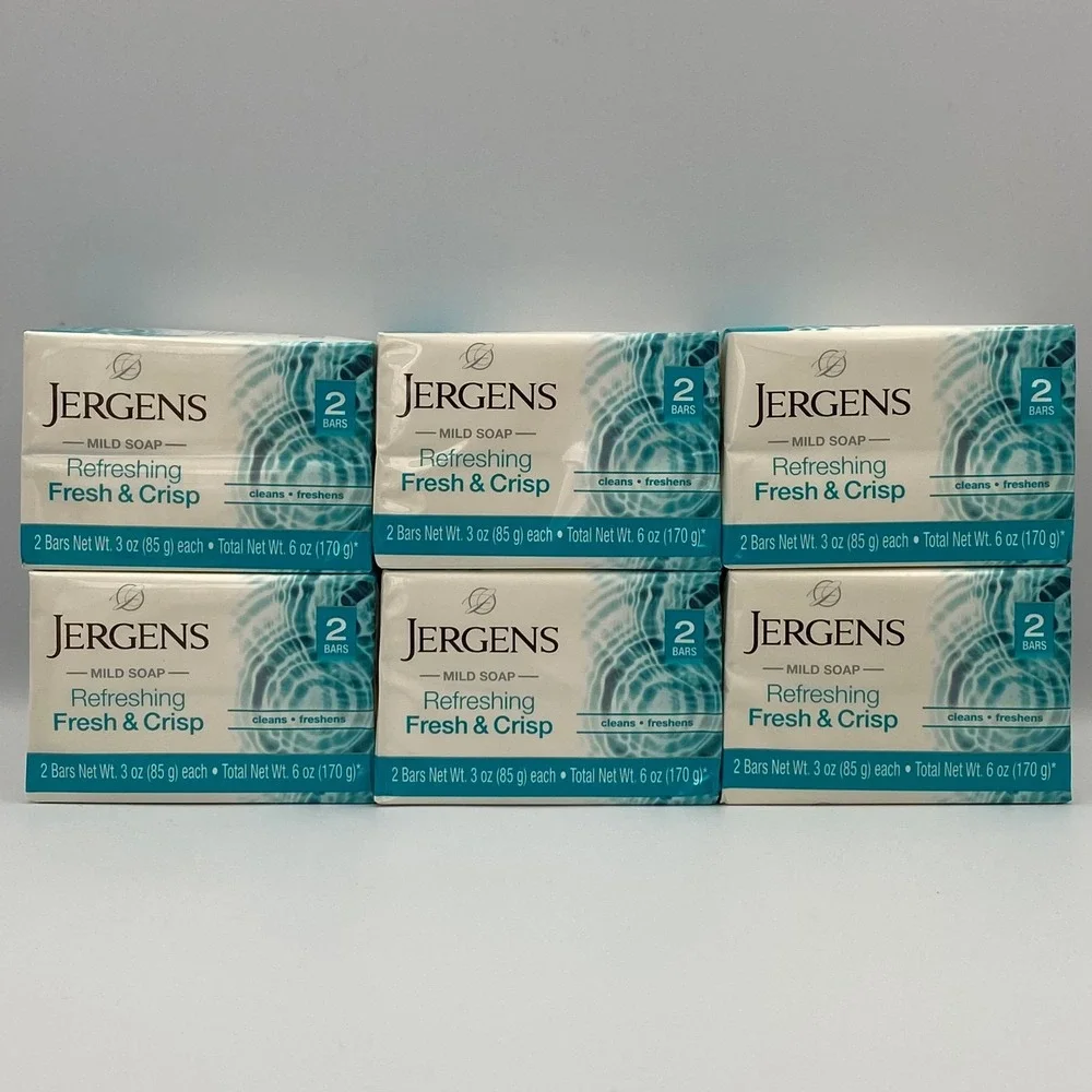 Jergens Mild Soap Refreshing Fresh & Crisp - 3 oz each - Jumbo 6 Pack (12 Bars)‎